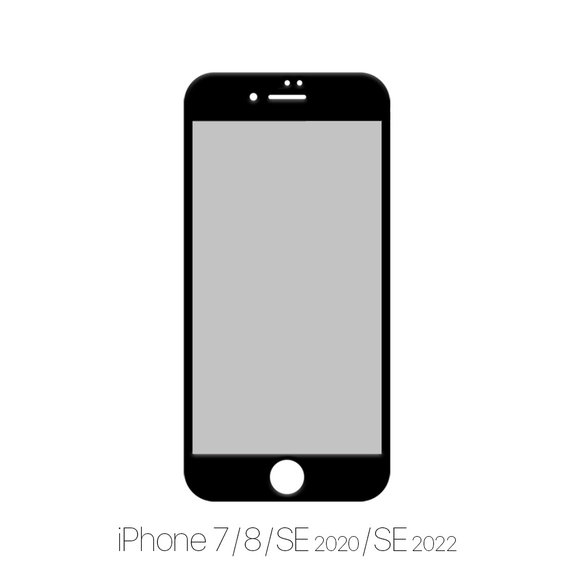 Закалено стъкло Privacy Anti-Spy за iPhone 7, 8, SE 2020 и SE 2022, FixPremium