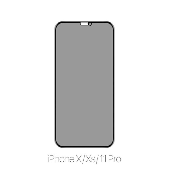 Закалено стъкло Privacy Anti-Spy за iPhone X, XS и 11 Pro, FixPremium
