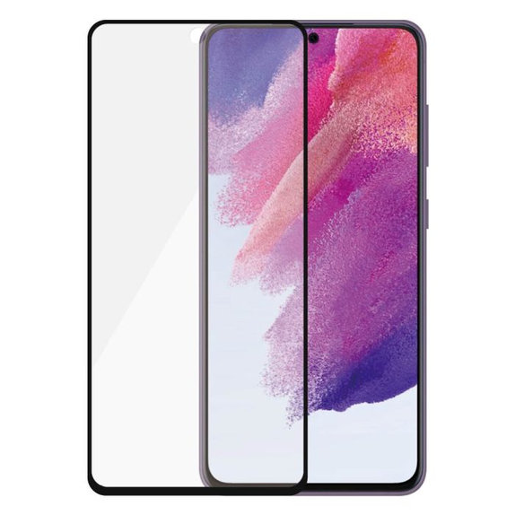 Закалено стъкло Case Friendly AB за Samsung S21 FE, Черно, Black, PanzerGlass