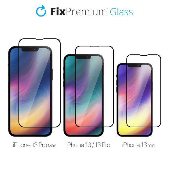 Закалено стъкло FullCover за iPhone 13 Pro Max и 14 Plus, FixPremium