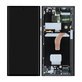 дисплей за Samsung S22 Ultra S908B, Тъчскрийн и рамка, GH82-27488E, GH82-27489E, Graphite, Genuine Service Pack