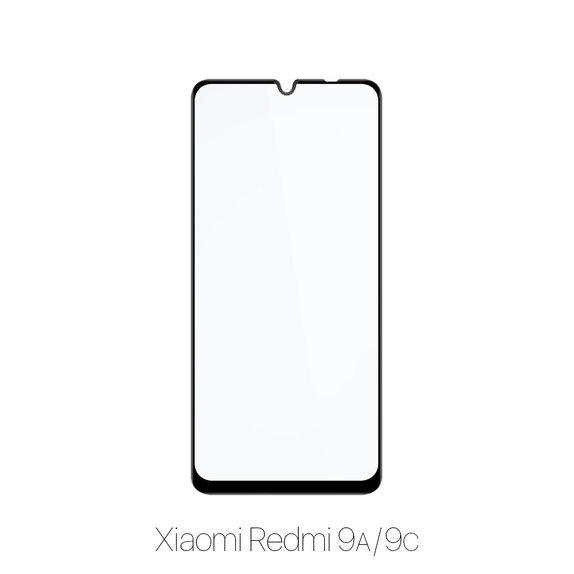 Закалено стъкло FullCover за Xiaomi Червено, Redmi 9A и 9C, FixPremium