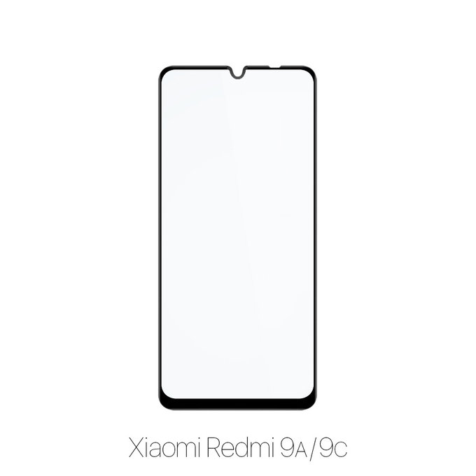 Закалено стъкло FullCover за Xiaomi Червено, Redmi 9A и 9C, FixPremium