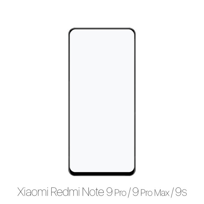 Закалено стъкло FullCover за Xiaomi Червено, Redmi Note 9 Pro, 9 Pro Max и 9S, FixPremium