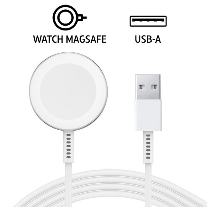 Магнитен кабел за зареждане за Apple Watch, 1m, A2256, пластмаса, Bulk