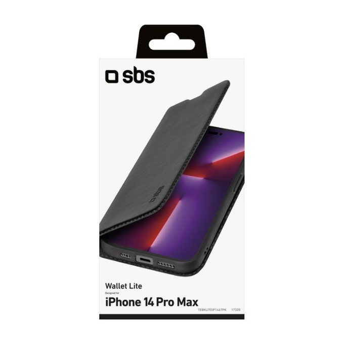 Калъф Book Wallet Lite за iPhone 14 Pro Max, Черно, Black