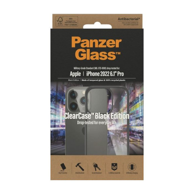 Калъф ClearCase за iPhone 14 Pro, Черно, Black