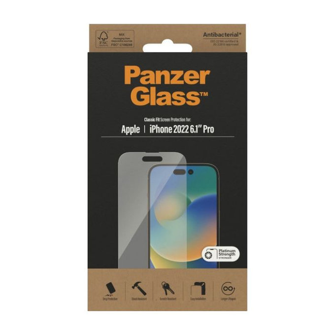 Закалено стъкло AB за iPhone 14 Pro, PanzerGlass