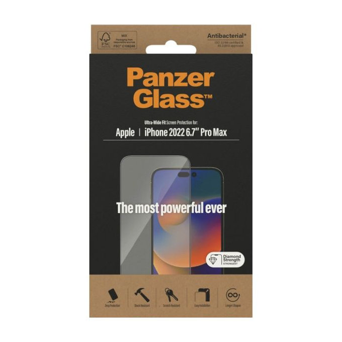 Закалено стъкло UWF AB за iPhone 14 Pro Max, PanzerGlass