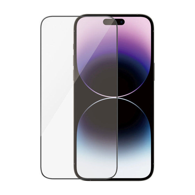 Закалено стъкло UWF AB с апликатор за iPhone 14 Pro Max, Черно, PanzerGlass