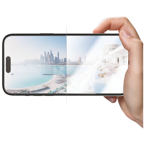 Закалено стъкло UWF Anti-Reflective AB с апликатор за iPhone 14 Pro Max, Черно, PanzerGlass