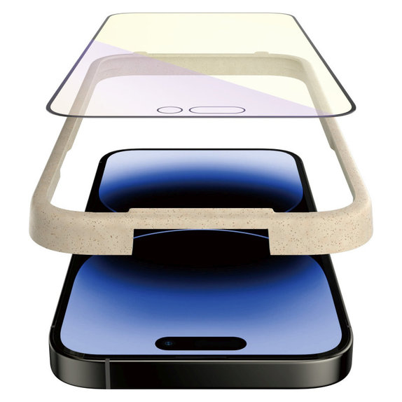 Закалено стъкло UWF Anti-Bluelight AB с апликатор за iPhone 14 Pro, Черно, PanzerGlass