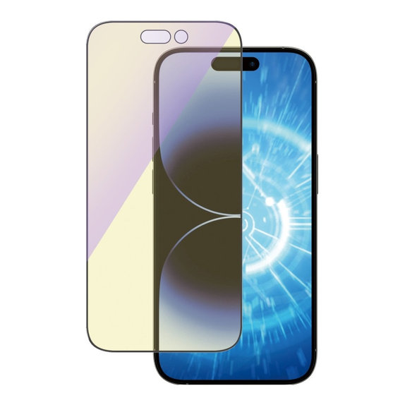 Закалено стъкло UWF Anti-Bluelight AB с апликатор за iPhone 14 Pro, Черно, PanzerGlass