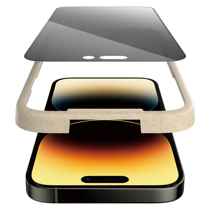 Закалено стъкло UWF Privacy AB с апликатор за iPhone 14 Pro, Черно, PanzerGlass