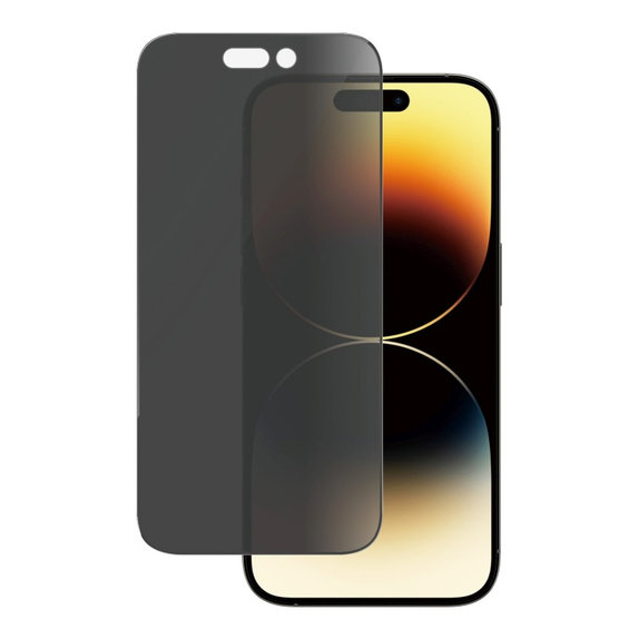Закалено стъкло UWF Privacy AB с апликатор за iPhone 14 Pro, Черно, PanzerGlass
