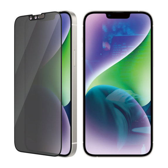 Закалено стъкло UWF Privacy AB с апликатор за iPhone 14 Plus/13 Pro Max, Черно, PanzerGlass