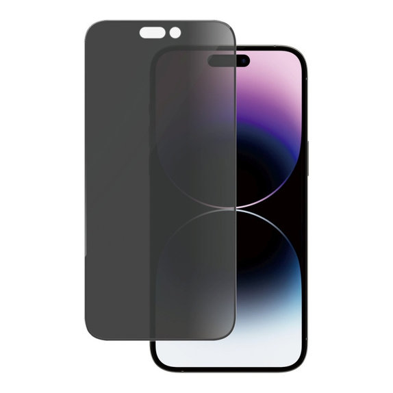 Закалено стъкло UWF Privacy AB с апликатор за iPhone 14 Pro Max, Черно, PanzerGlass