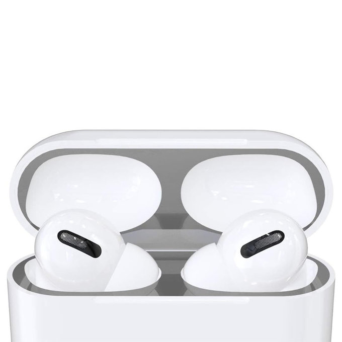 Анти-прах лепенка за AirPods Pro, сребърен, silver, FixPremium