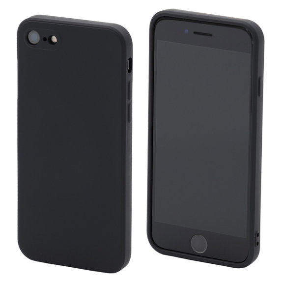 Силиконов калъф за iPhone 7, 8, SE 2020 & SE 2022, Черно, Black