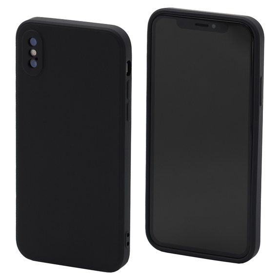 Силиконов калъф за iPhone X & XS, Черно, Black