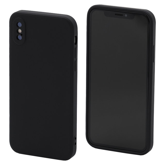Силиконов калъф за iPhone X & XS, Черно, Black