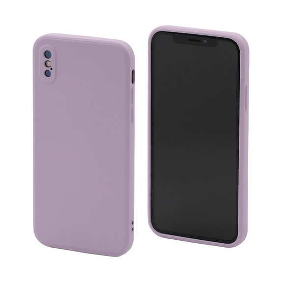 Силиконов калъф за iPhone X & XS, лилав, Лилаво, Purple