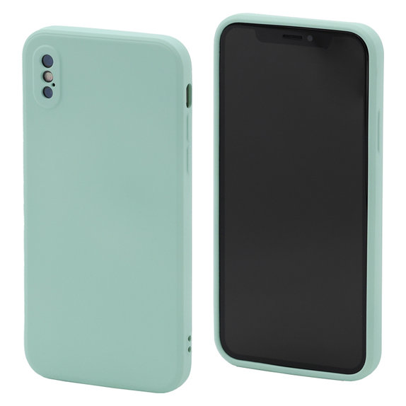 Силиконов калъф за iPhone X & XS, светъл циан, Light Cyan