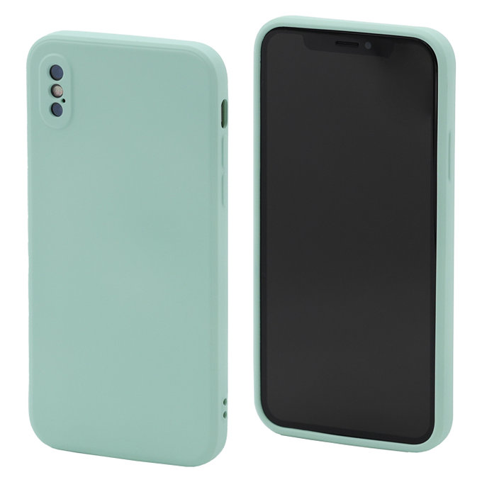 Силиконов калъф за iPhone X & XS, светъл циан, Light Cyan