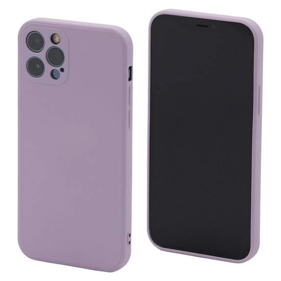 Силиконов калъф за iPhone 12 Pro, лилав, Лилаво, Purple