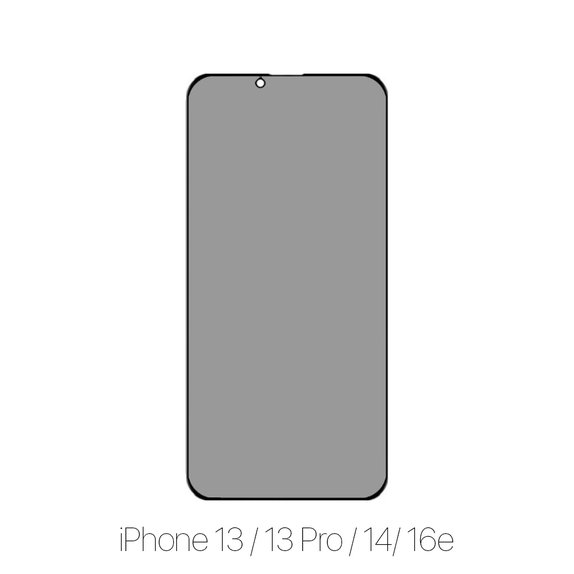Закалено стъкло Privacy Anti-Spy за iPhone 13, 13 Pro и 14, 16e, FixPremium