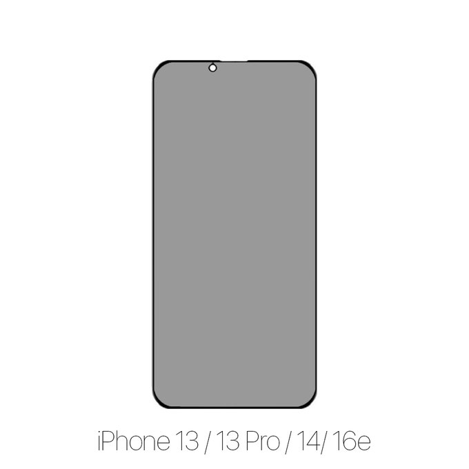 Закалено стъкло Privacy Anti-Spy за iPhone 13, 13 Pro и 14, 16e, FixPremium