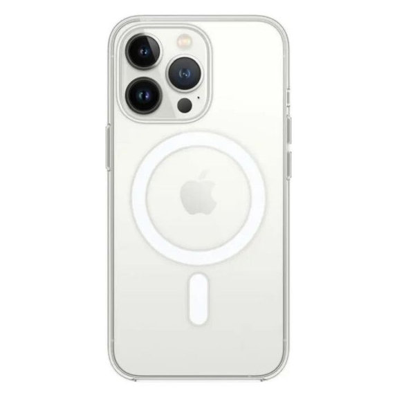 Силиконов калъф с MagSafe за iPhone 13 Pro, Прозрачен, Transparent