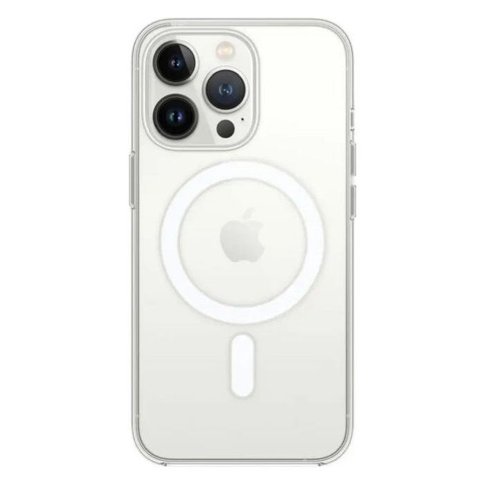 Силиконов калъф с MagSafe за iPhone 13 Pro, Прозрачен, Transparent