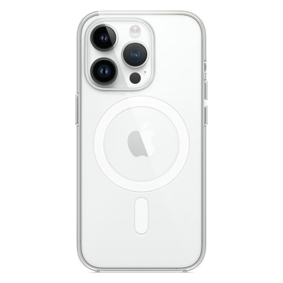 Силиконов калъф с MagSafe за iPhone 14 Pro, Прозрачен, Transparent