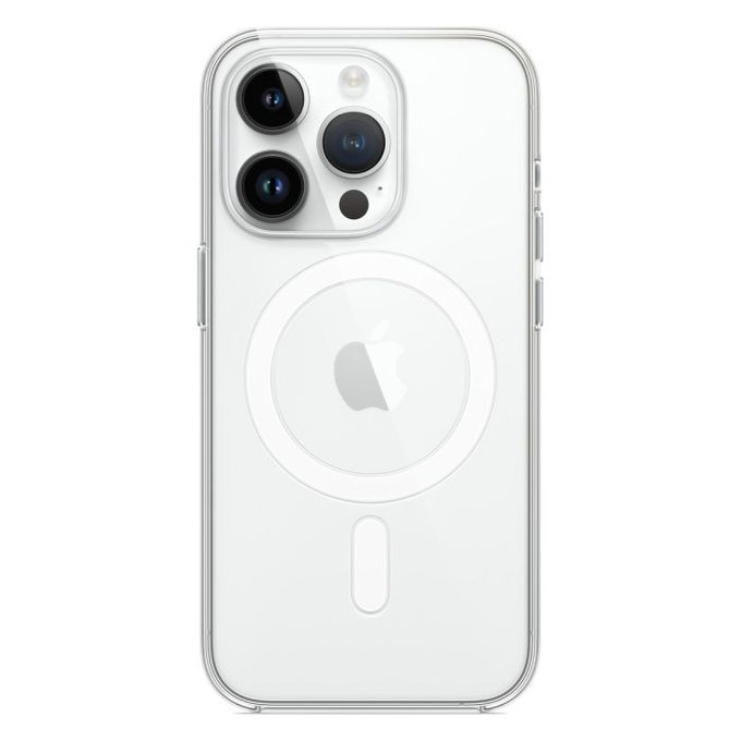 Силиконов калъф с MagSafe за iPhone 14 Pro, Прозрачен, Transparent