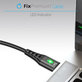 USB-C / USB кабел с LED индикатор, 1m, Черно, Black, FixPremium