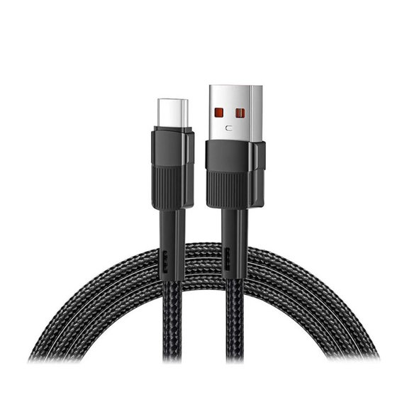 USB-C / USB кабел с бързо зареждане, 1m, Черно, Black, FixPremium