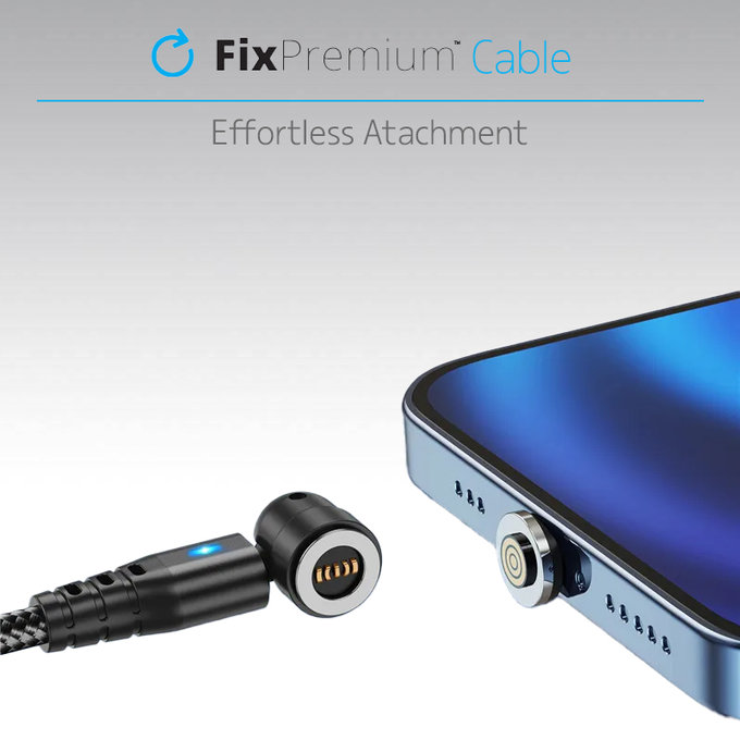 USB-C / USB-C магнитен кабел, 1m, Червено, Red, FixPremium