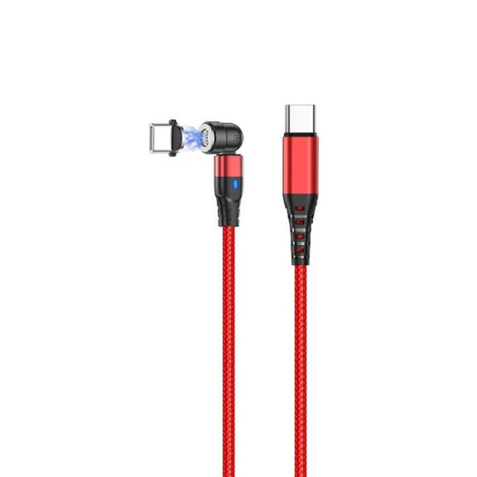 USB-C / USB-C магнитен кабел, 1m, Червено, Red, FixPremium