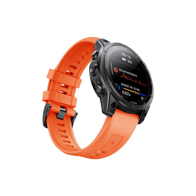 Силиконова каишка за Garmin (QuickFit 26mm), Oранжев, Orange, FixPremium