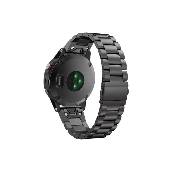 Стоманена каишка за Garmin (QuickFit 22mm), Черно, Black, FixPremium