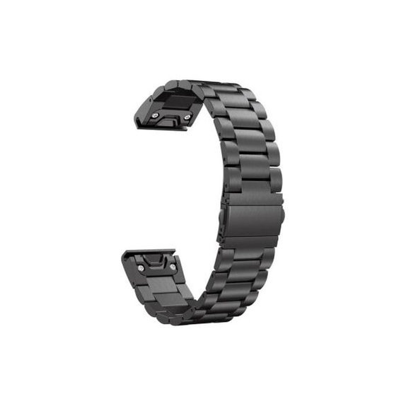 Стоманена каишка за Garmin (QuickFit 26mm), Черно, Black, FixPremium