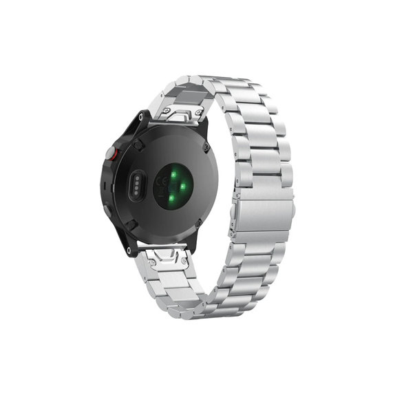 Стоманена каишка за Garmin (QuickFit 22mm), сребърен, silver, FixPremium