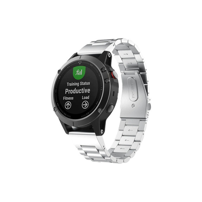Стоманена каишка за Garmin (QuickFit 22mm), сребърен, silver, FixPremium