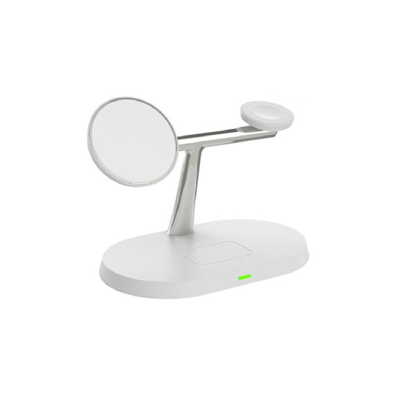 MagSafe стойка 3в1 за iPhone, Apple Watch и AirPods, Бял, White, FixPremium
