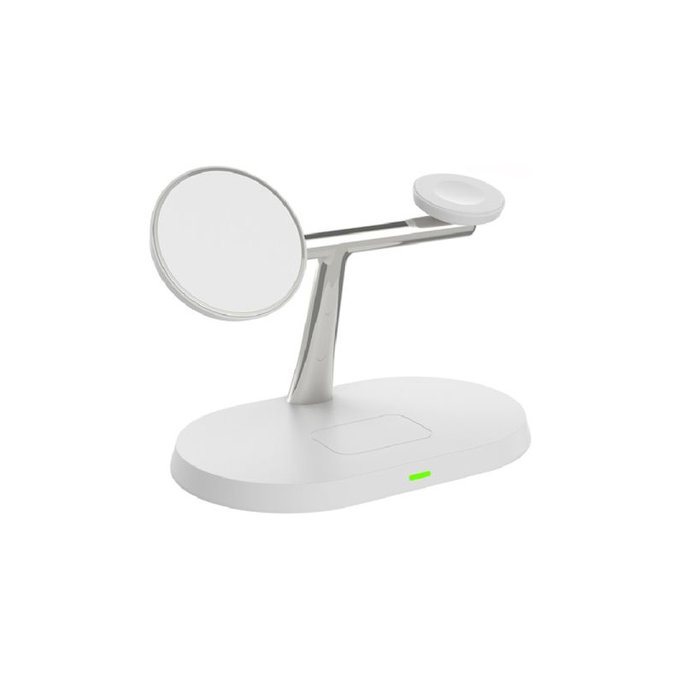 MagSafe стойка 3в1 за iPhone, Apple Watch и AirPods, Бял, White, FixPremium