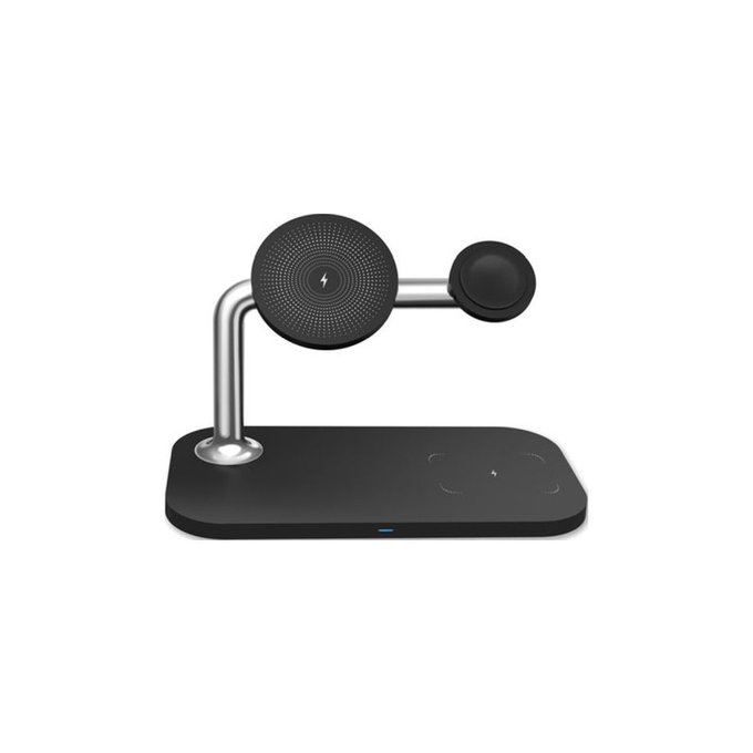MagSafe стойка 3в1 за iPhone, Apple Watch и AirPods, Черно, Black, FixPremium