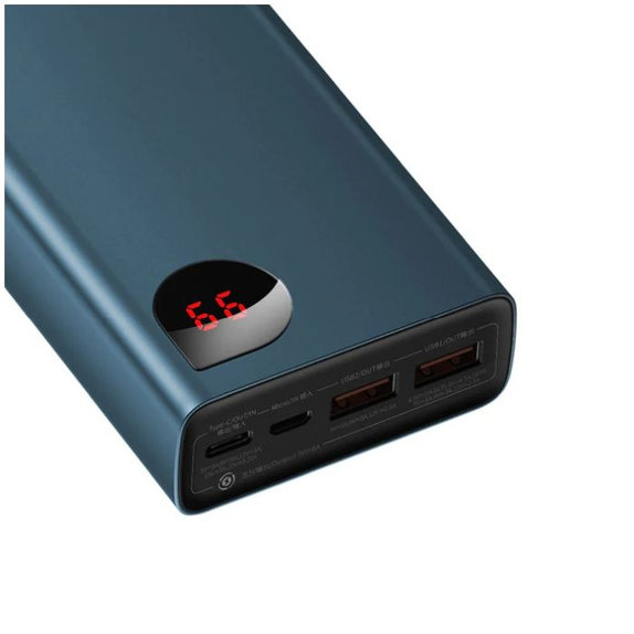 Външна батерия 20 000 mAh, 65W, Синьо, Blue, Baseus