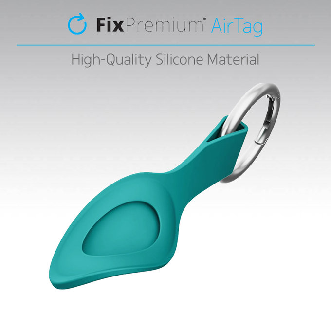 Силиконов ключодържател за AirTag, тъмно зелен, dark Зелен, Green, FixPremium