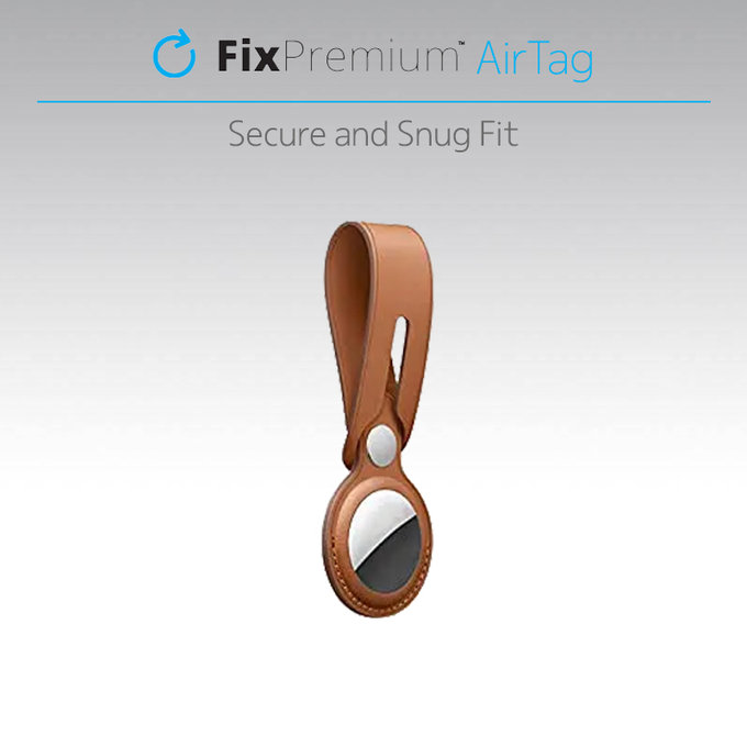 Кожен ключодържател за AirTag, Синьо, Blue, FixPremium
